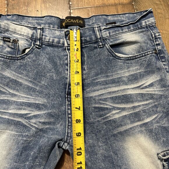 Vtg Y2K Rocawear Stretch Skinny Fit Hip Hop Streetwear Denim Jeans Mens Sz 32X29 - Picture 5 of 8